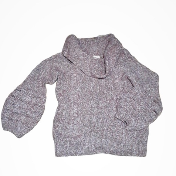 Anthropologie Sleeping on Snow Violet Marled Off the Shoulder Sweater - Size M - Picture 5 of 11